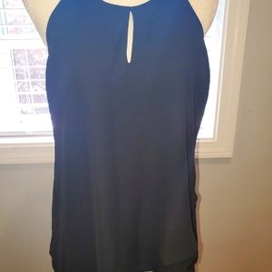 NWT Catherine Malandrino Black Cold Shoulder Halter Neck Sleeveless Blouse Sz S